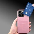 thumbnail image 2 of Classic Wallet Case for iPhone 15 Pro Max, 2 Credit Card Holder Pockets Premium Synthetic Leather Slim Fit Shockproof Protective Lightweight Phone Case Cover for iPhone 15 Pro Max, Pink, 2 of 2