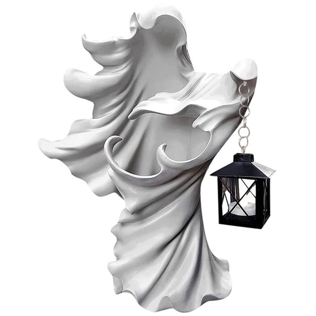 Decodeary Resin Ornament Simulation Witch Lantern Statue Sculpture Craft ACCESSORI HOME DECOR For Room Halloween Garden Decoration Gift