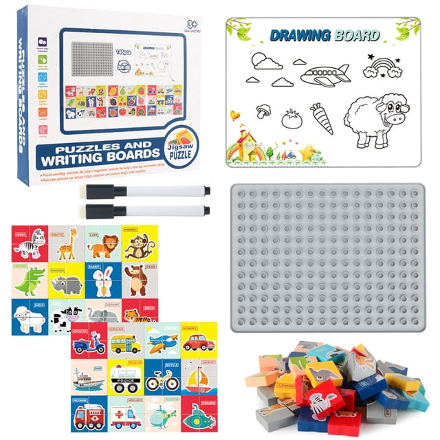 Drawing Board Puzzle Set DIY Fun Focus Training Doodle Board Educational Toy