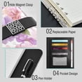 thumbnail image 4 of Leather Notebook with Pen Holder Writing Notepad Includes 100 Pages Lined Journal Lavender and Pink Flowers, 4 of 6