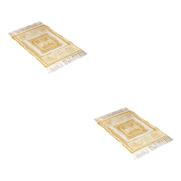 Cateissary Alfombras tejidas de estilo exótico de poliéster, características marroquíes, alfombra fácil de limpiar, color amarillo, 60x90cm Amarillo 60*90cm 2Conjunto