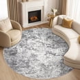 thumbnail image 3 of Toyoso 6x6 Washable Round Area Rug Abstract Modern Distressed Grey Soft Non Shedding Low Pile Circle Rug Machine Washable For Living Room Bedroom Dining Room Office, 3 of 9