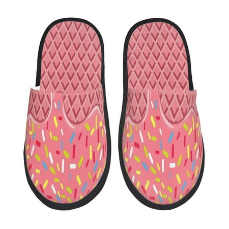 

Yiaed Chocolate with Flowing Cream Print Unisex House Slippers Slip on Warm Shoes Indoor Outdoor with Anti-slip sole-Medium