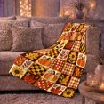 thumbnail image 6 of Autumn Harvest Patchwork Design, Cozy Friendship Quote Scene, Warm Flannel Blanket for Living Room and Reading Nook, Art Lovers Thanksgiving Gift, Artistic Home Decor, 6 of 9