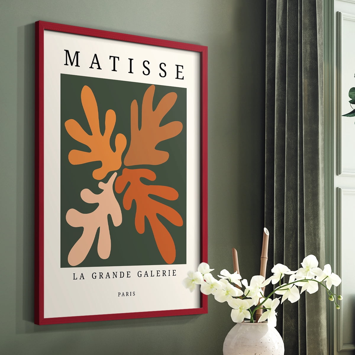 Matisse CCCLXXXV in Red Solid Wood 22 x 28 Framed Print