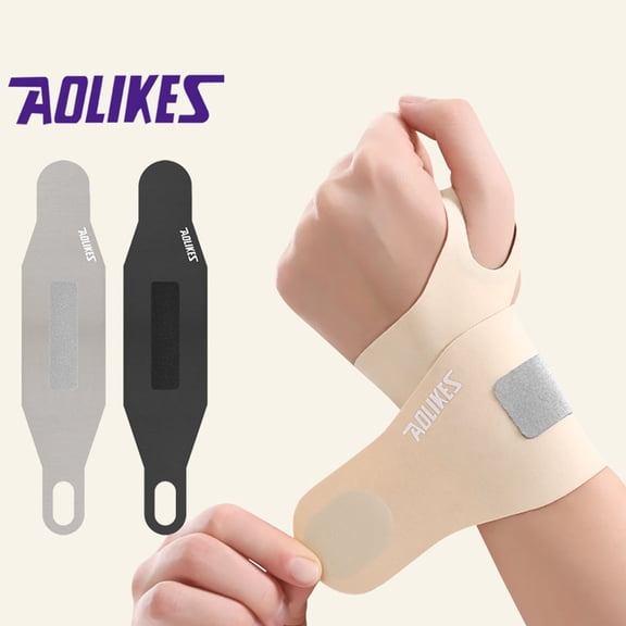 Aolikes Badminton Tennis Wrist Sleeve, Wrist Support, Wrist Guard, Wrist Protection - Anti-Sprain, Breathable, Sweat-Absorbent, Comfortable, Adjustable, With Elastic Strap - For