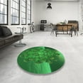 thumbnail image 3 of Ahgly Company Indoor Round Patterned Deep Emerald Green Area Rugs, 7' Round, 3 of 6