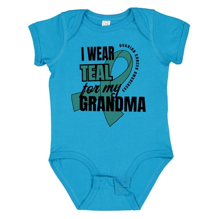 

Inktastic I Wear Teal for My Grandma Ovarian Cancer Awareness Gift Baby Boy or Baby Girl Bodysuit