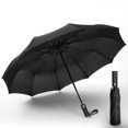 thumbnail image 1 of Wood Handheld Folding Umbrella Windproof Compact Travel,Auto Open/Close Large Rain Umbrellas, 1 of 5