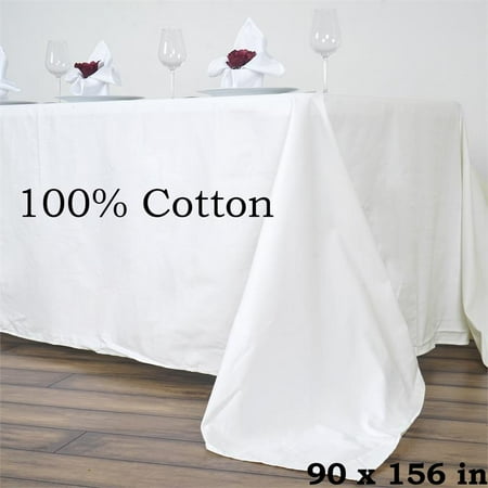 Balsacircle 90 X 156 250 Gsm Rectangular Cotton Tablecloth For