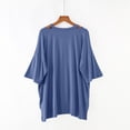 thumbnail image 6 of Women's Loose Fit V Neck Short Sleeve Comfy Regular Tank Tops Summer Casual Soft Lightweight T-Shirt Tee | CSEONE,Blue XL, 6 of 7