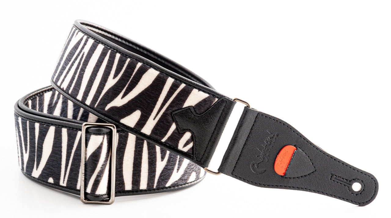 RightOn! Straps Zebra Guitar Strap – Vegan Faux Leather Design