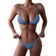 thumbnail image 3 of Gibobby Conjunto de Bikini para Mujer Traje de baño para mujer Bikinis Traje de baño sólido Pantalones cortos para mujer Halter Trajes de baño de dos pie(Azul,M), 3 of 5