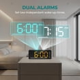thumbnail image 4 of REGALWOVEN Digital Dual Alarm Clock for Bedroom, Easy to Set, Dimmable, Date Day of Week Temp Snooze, 12/24H 6.1 x 2.4 x 1 inch Orange, 4 of 7