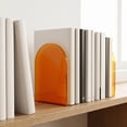 thumbnail image 4 of REGALWOVEN Clear Acrylic Bookends for Shelves,Invisible Book Ends, Modern Non-Skid Book Stopper for Office Home Decor,2Pcs Charming Orange 4.7"L x 3.9"W x 6.1"H, 4 of 5