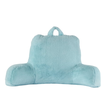 Mainstays Faux Fur Plush Backrest Pillow, Specialty Size, Aqua