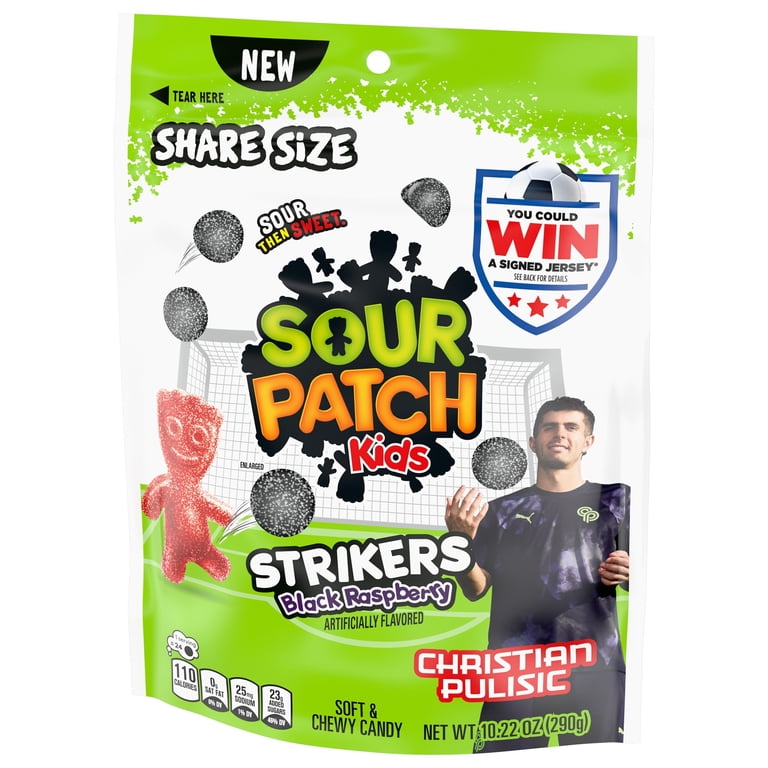 SOUR PATCH KIDS Strikers Black Raspberry Soft & Chewy Gummy Candy