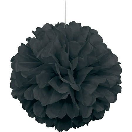 16" Black Tissue Paper Pom Pom