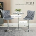 thumbnail image 4 of HOMCOM Adjustable Bar Stools Set of 2, Swivel Bar Chairs w/ Footrest, Grey, 4 of 10