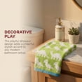 thumbnail image 5 of Unique Bargains Animal Pattern Cotton Jacquard Soft Absorbent Hand Towel Green 29" x 13", 5 of 7