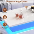thumbnail image 6 of Blotout LED Lift Top Coffee Table with 2 Storage Drawer, 43.3" Modern High Glossy Coffee Tables with Led Lights and Open Display Shelf, 2-Tier Rectangle Center Table for Living Room,White, 6 of 10