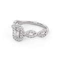 thumbnail image 3 of AFFY Infinity Halo Engagement Rings for Women, 0.85 Cttw Emerald And Round Cut Lab Grown Diamond Ring In 14K White Gold Over 925 Sterling Silver F-G-H, SI Quality Ring Size-4.5, 3 of 6