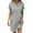 Grey1, variant on Wuxian Women's Shirt Dress V Neck Short Sleeve Loose Casual Roll Up Sleeve Knit Mini Dresses With Front Button