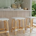 thumbnail image 5 of Butler Specialty Company Riviera Square 24"H Rattan Counter Stool - Glossy White, 5 of 6