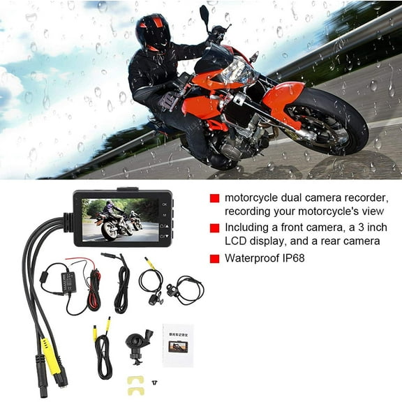 Dual Lens Front and Rear 1080P Motorcycle Camera Recorder