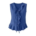 thumbnail image 4 of Tank Top for Women Sleeveless V Neck Button Front Blouse with Relaxed Shape for Work And Weekend Outfits Women's Tanks, 4 of 4
