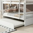 thumbnail image 4 of Full Over Full Bunk Bed with Trundle, Wood Bunk Bed with Safety Guardrail & Ladders, Separates Into 2 Full Size Platform Bed, Trundle Bunk Bed For Teens Adults (White), 4 of 10