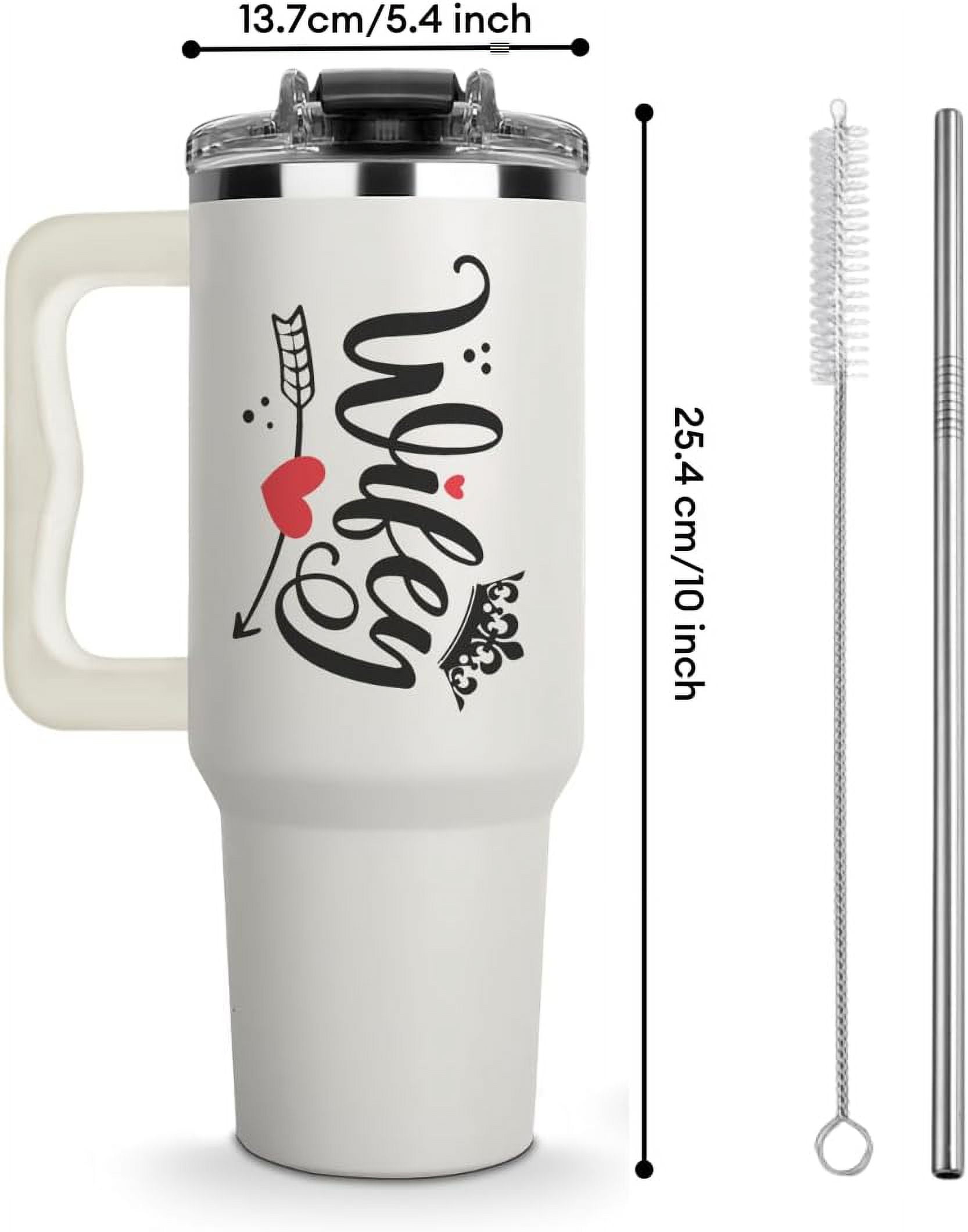Christmas Gifts For Wife From Husband - Wife Tumbler 40Oz, Wife Gift on Birthday, Anniversary, Valentines, Present Idea for Wifey, Cool Wedding Coffee Cup with Straw and Handle, Drinking Mug for Women