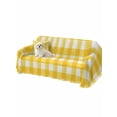 thumbnail image 2 of Yellow Couch Cover Sofa Covers 3 Cushion Sectional Couch, Country French Rustic Buffalo Plaid Modern Art Washable Sofa Covers Slipcover Sectional Sofa Cover, Furniture Protector 71"x150", 2 of 9