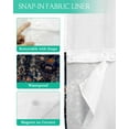 thumbnail image 3 of No Hook Shower Curtain with Snap in Liner, Ethnic Retro Abstract Geometric Texture Black Hotel Shower Curtains for Bathroom, Washable Shower Curtain Liner Set with Mesh Top Window, 66"x72", 3 of 6