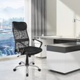 thumbnail image 2 of High Back Office Task Chair, Adjustable Height Ergonomic Breathable Mesh Computer Desk Chair with Fixed Armrests and Fabric Cushion Seat, 2 of 10