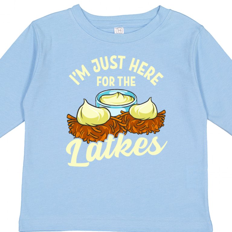 Here for the Latkes Long Sleeve Toddler T-Shirt photo 4