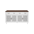 thumbnail image 6 of Hassch Sideboard Buffet Cabinet, 59 inch Accent Storage Cabinet with 2 Drawers and 4 Doors, Coffee Bar Cabinet, Credenza for Kitchen, Entryway, Dining Room, Living Room, White & Walnut, 6 of 11