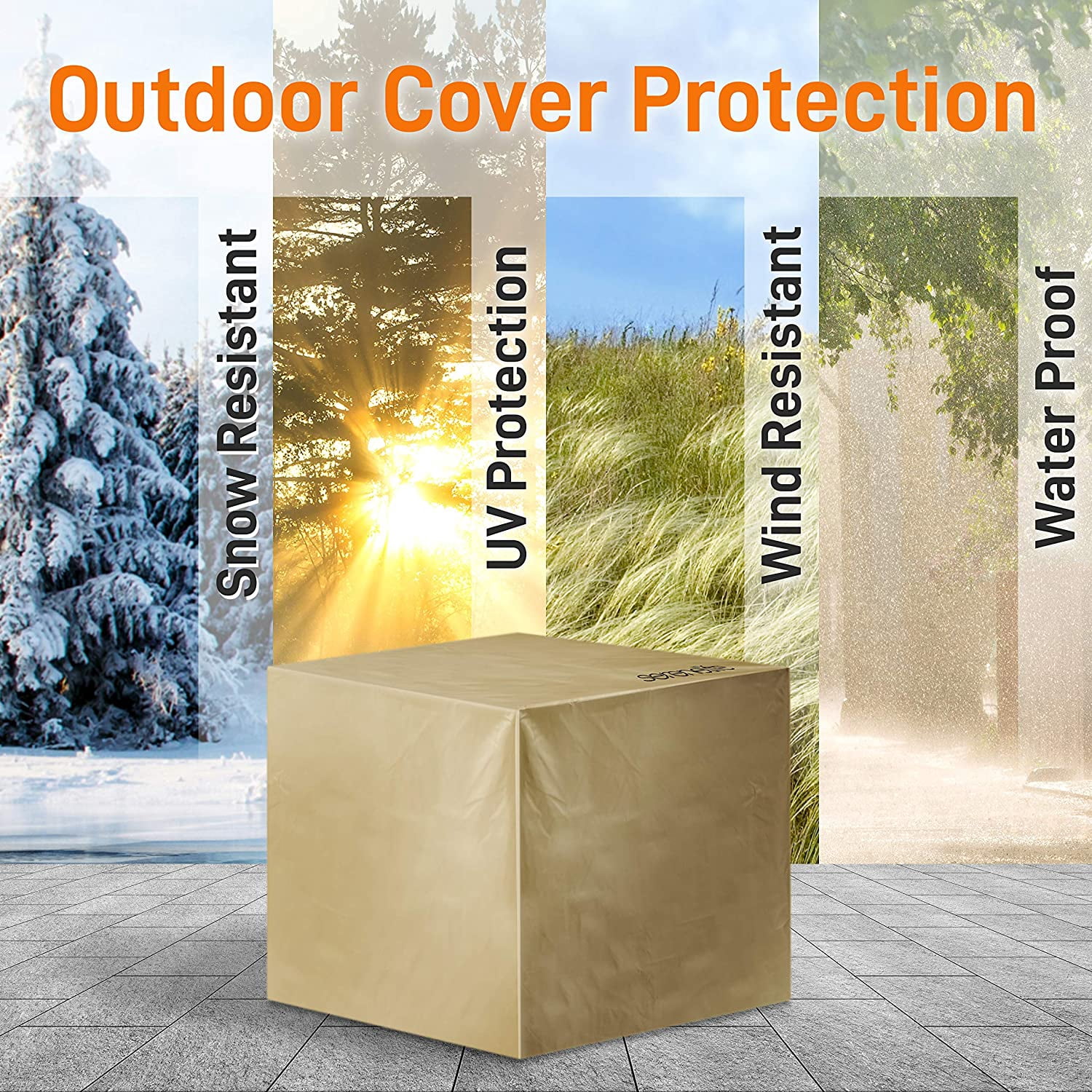 Propane Gas Fire Pit Table - 28 inches 40,000 BTU Square Gas Firepits with Cover for Outside