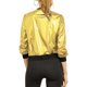 thumbnail image 3 of Chaqueta bomber corta con cremallera metálica y cuello de pie para mujer INSPIRE CHIC 3XL dorada, 3 of 8