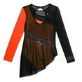 thumbnail image 5 of iixpin Kids Girls Figure Skating Dress Ballet Dance Skirts Rhythmic Gymnastics Dance Leotard Ballerina Outfit Orange 4, 5 of 6