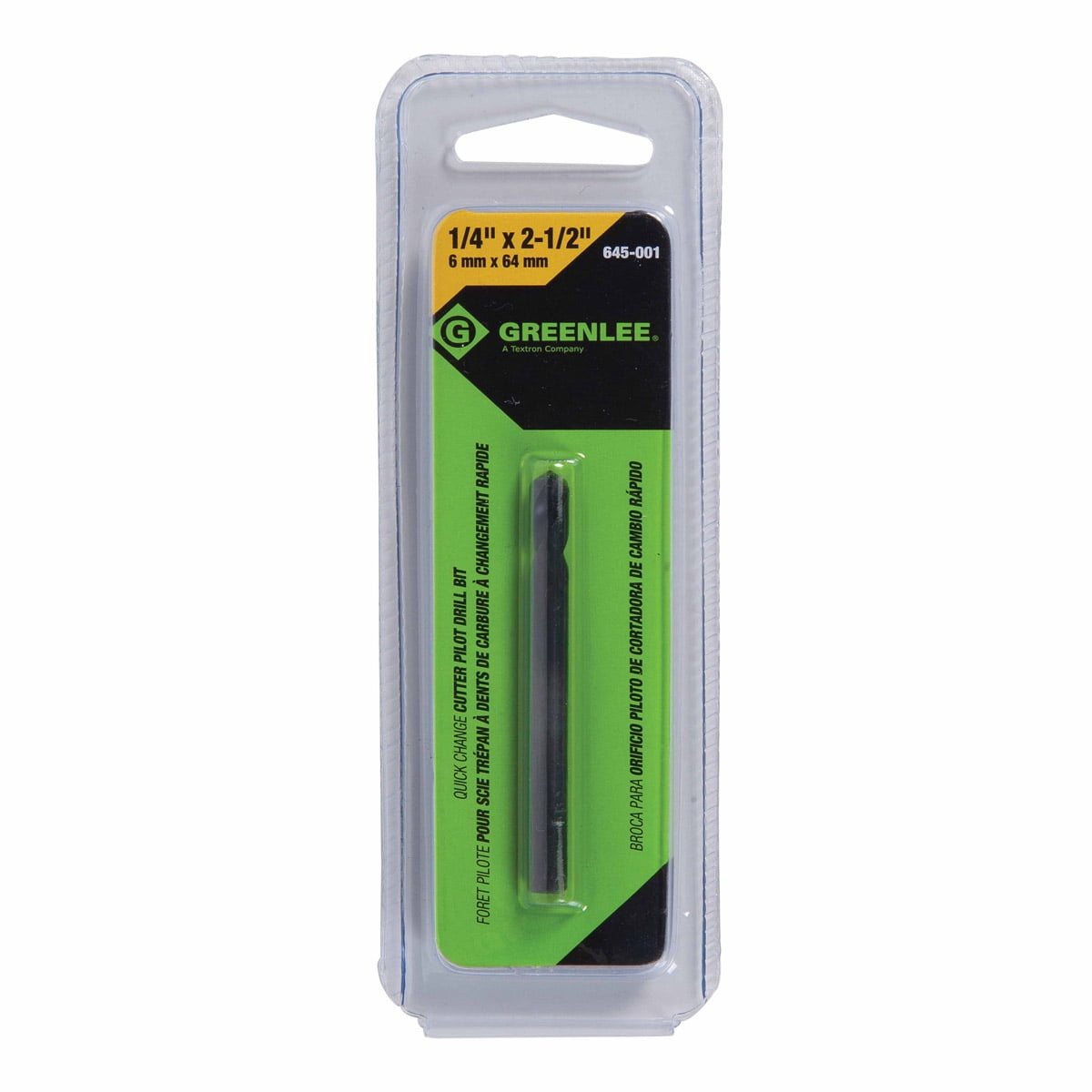 Greenlee 1/4 Inch Pilot Drill Bit (Fits 645-011 Arbor)