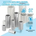 thumbnail image 3 of Uxcell Round Coupling Nuts, M12x1.75mm Female Thread 45mm(1.77") 304 Stainless Steel Rod Hardware Coupling Nuts, Pack of 12, 3 of 5