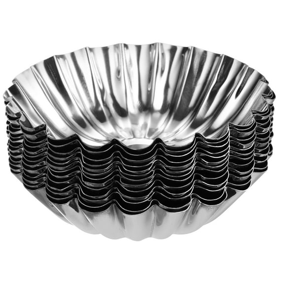 30pcs Cupcake Mold, Stainless Steel Mini Cupcake Cake Pans Baking Tool for Mini Cake,  3.1 x 0.8 inch