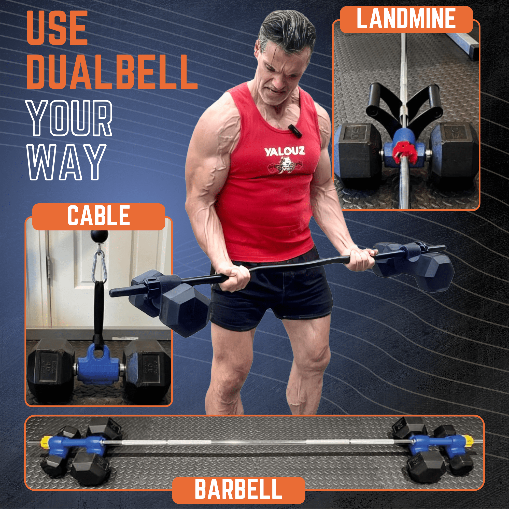 Dualbell Dumbbell Barbell Converter- Black w/Green Weight Collars- for 1" Standard Bars, Max 250lb Capacity - Dumbbell Converter Home Gym Equipment, Versatile Weight Lifting Set, For Men and Women