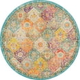 thumbnail image 1 of Unique Loom Penrose Collection Distressed Traditional Vintage Round Rug, 6 Feet, Multi/Blue, 1 of 1