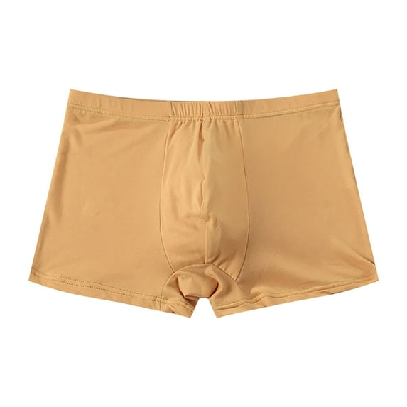 KaLI_store Boxer Briefs for Men Pack Men's Polyester Blend Total Support Pouch Boxer Brief Yellow,L