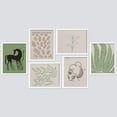 thumbnail image 3 of PixonSign Framed Canvas Print Wall Art Set - Horse Tropical Jungle Leaf & Humanities Pattern Poster - Set of 6 Abstract Geometric Minimalism Cultural Art Wall Décor - 12"x16"x6 White, 3 of 5