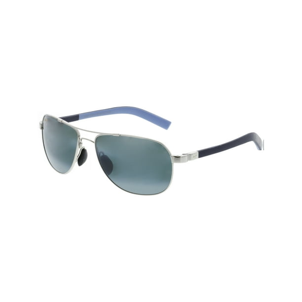 Maui Jim Maui Jim Men's Polarized Guardrails 32717 Silver Aviator Sunglasses