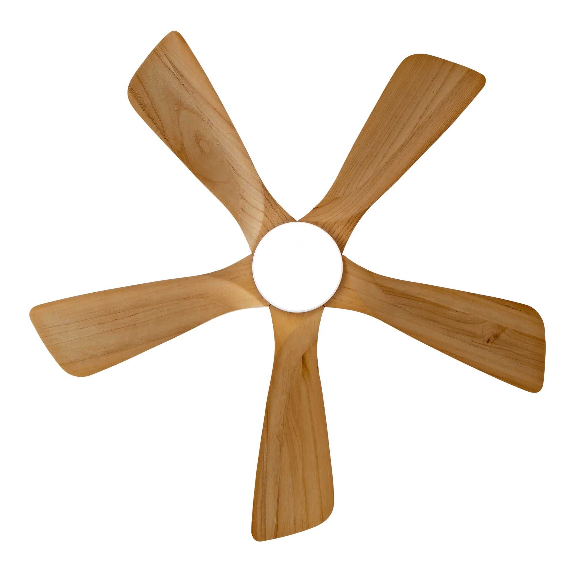 Modern 42 inch Oak Ceiling Fan with Light & Remote, Solid Wood