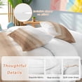 thumbnail image 3 of Brown White Ombre Bedding 3 Piece Duvet Cover Set Full Size, Vintage Farmhouse Abstract Striped Soft Microfiber Comforter Cover with Zipper Closure & Pillowcases, Wrinkle & FadeResistant Quilt Cover, 3 of 9
